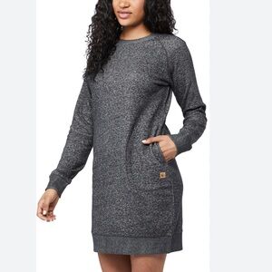 Tentree Sz M Dress Gray Sweatshirt Mini Long sleeve Cozy Athleisure Casual New
